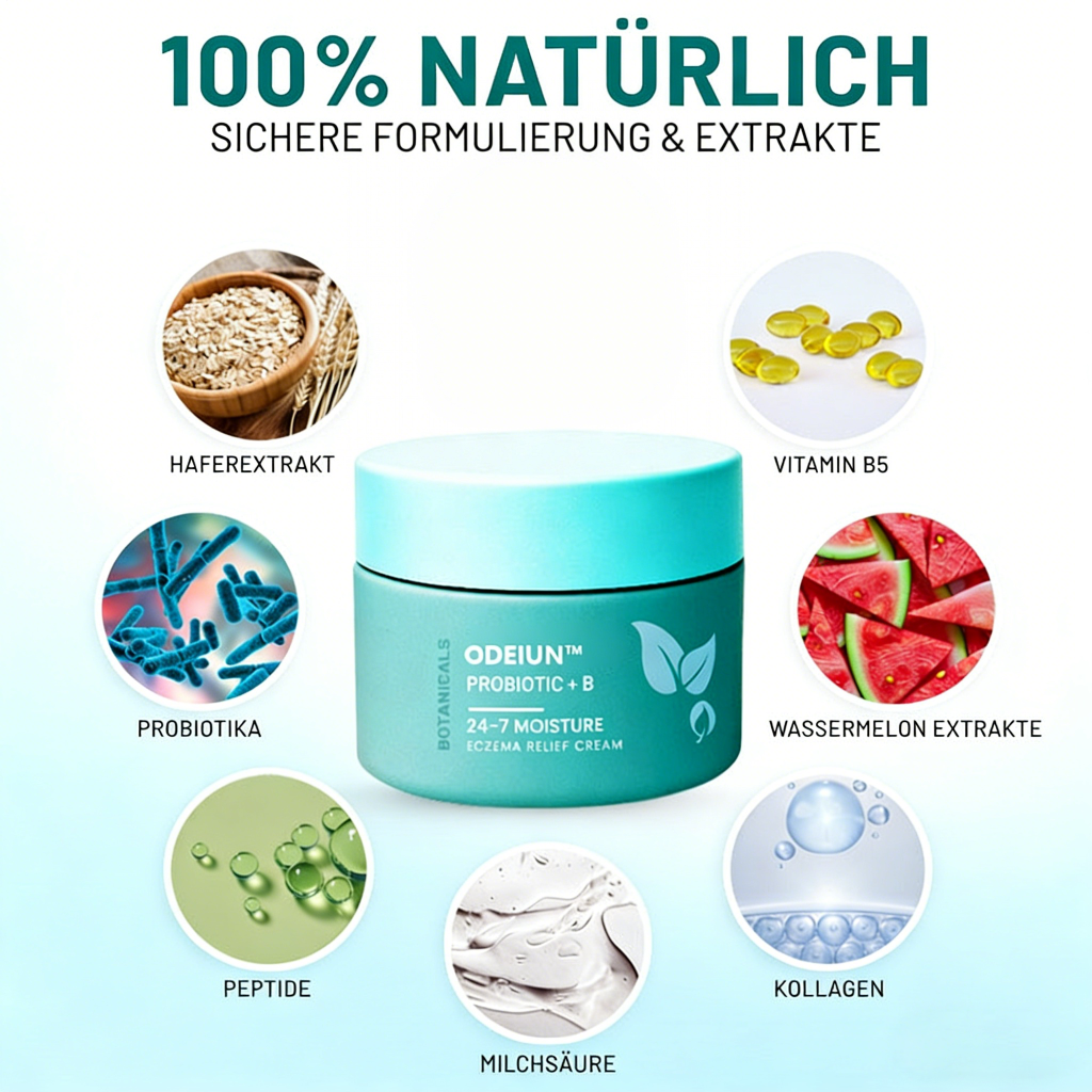 ODEIUN™ Probiotische Feuchtigkeitscreme mit Vitamin B – 24h Pflege bei Ekzemen