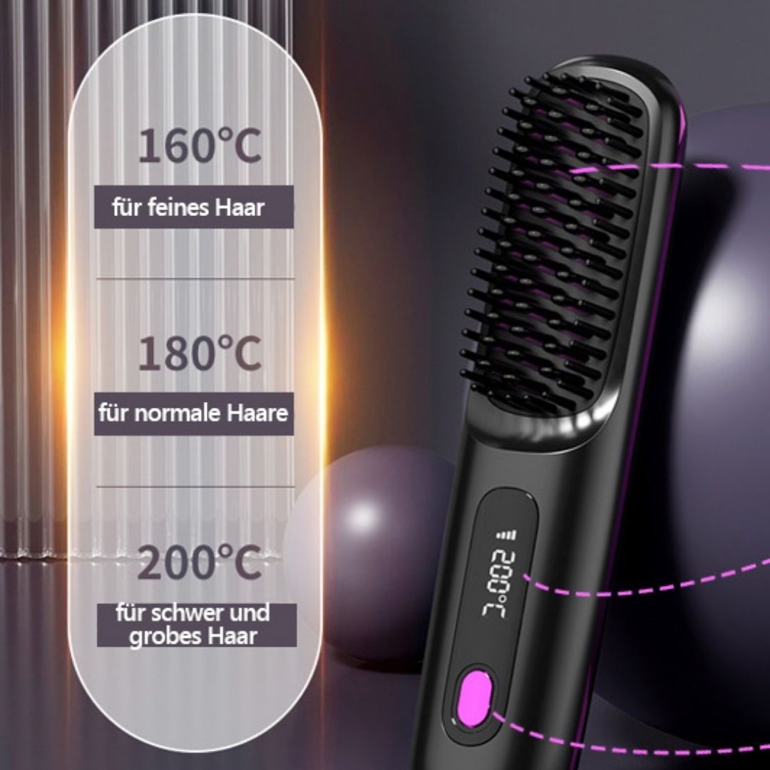 2026 LBMLBM™ Neue wiederaufladbare deutsche Technologie – Keramik-Heizbürste zum Haarglätten